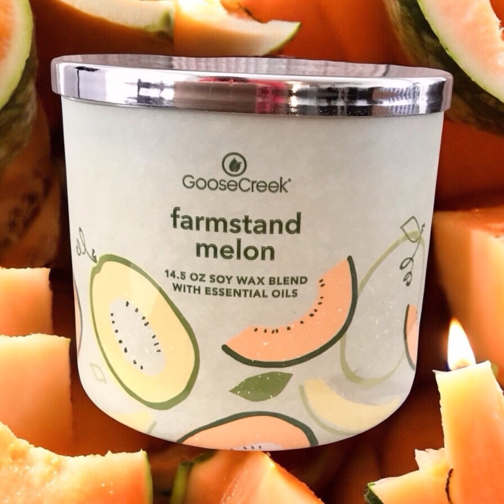 🆕40+ Hrs Farmstand Melon 3 Wick Candle